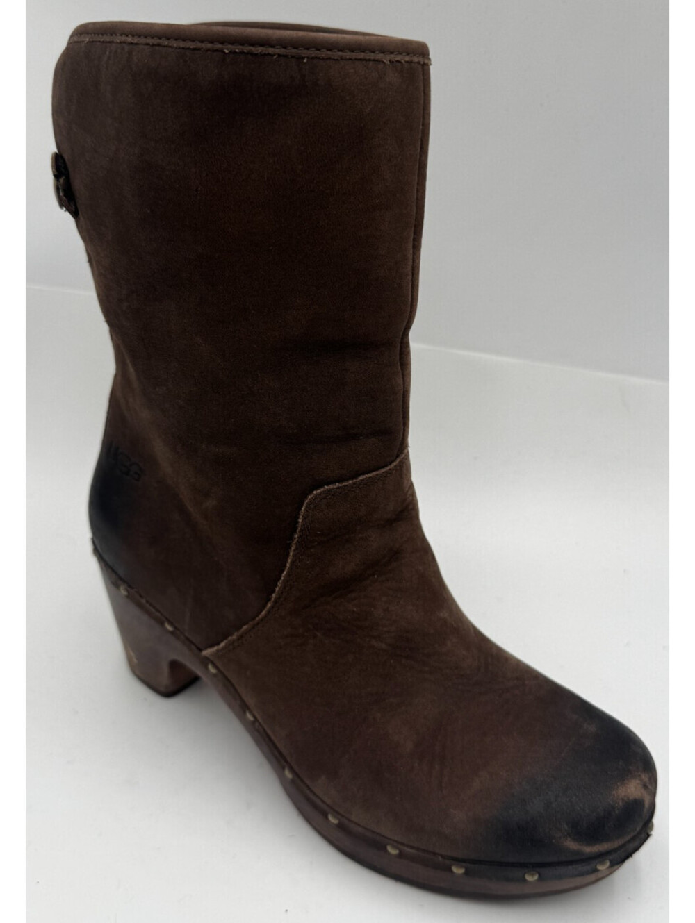 UGG Lynnea Women's BootsSize 8 Brown Leather Sheepskin Lined Winter Boots 3207